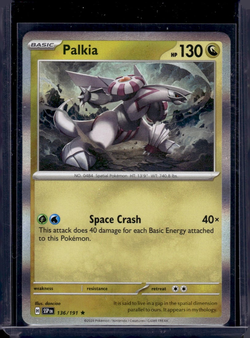 2024 Pokemon Surging Sparks Palkia Holo Rare #136 Pokemon Cards TCG: TCG, Pikachu, Charizard, Rare, Secret Rare, Holo Cards, Pokemon & TCG Cards sold near Me, Nintendo, Evee, Houndoom, Reverse Holo Cards, 3 Star Ultra Rare, EX