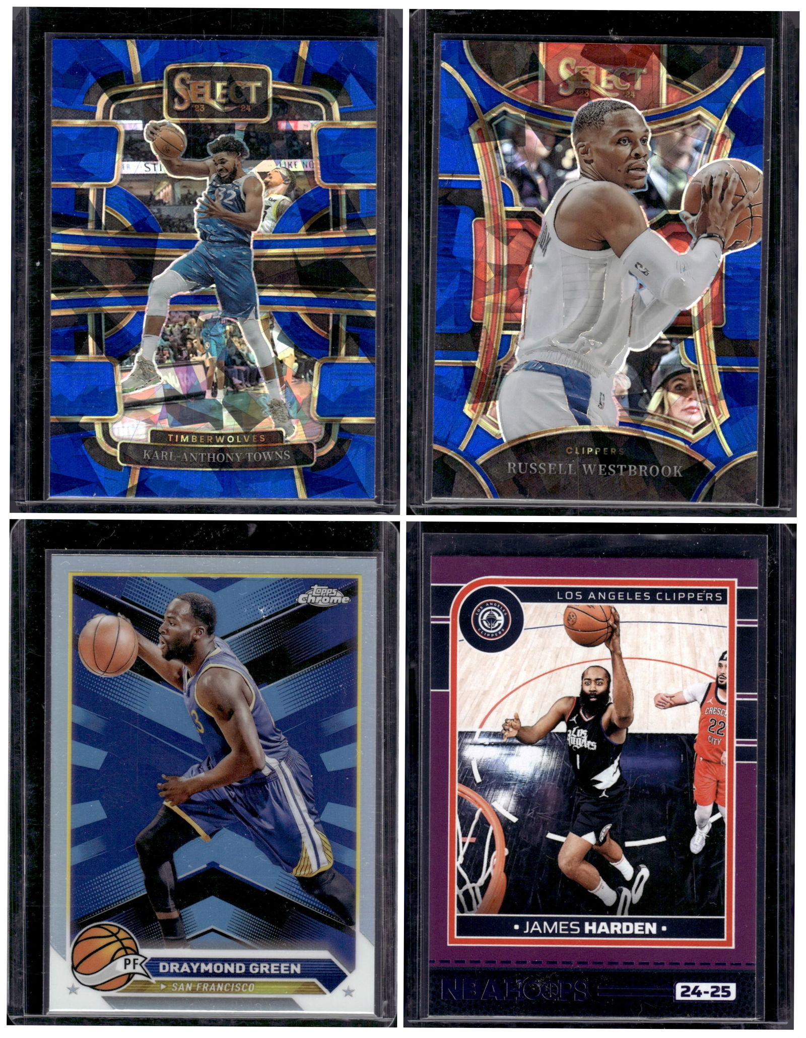 Lot of 4 NBA Sports Cards. Cracked Ices, Refractors, Parallels. Harden, Westbrook, and more (1 of 2)
