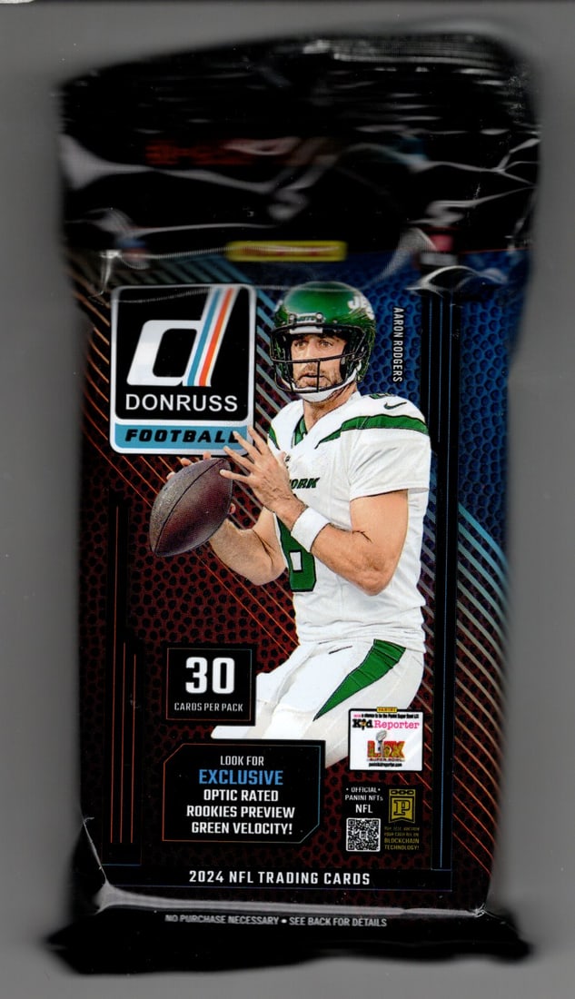 2024-25 Donruss Football Cards Hanger Value Fat Pack Jayden Daniels Sports Card: Donruss Football NFL Trading & Sports Cards, Rookie Cards in this set are Jayden Daniels, JJ McCarthy, Bo Nix, Marvin Harrison, Jr, Caleb Williams, Drake Maye, Rated Rookie, Downtown SSP, Sports Cards