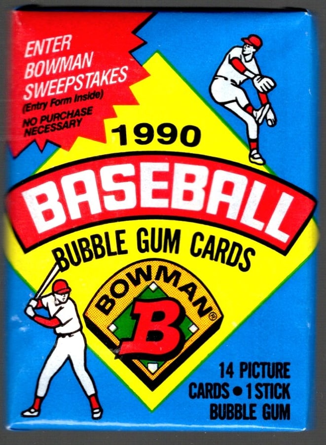 1990 Bowman Vintage Baseball Cards Retail Box Wax Pack Sports Cards MLB Trading Cards: Bowman Vintage Valuable Rookie Baseball MLB Trading & Sports Cards, Rookie Cards in this set are Frank Thomas, Sammy Sosa, Larry Walker, Bernie Williams, New York Yankees, Sammy Sosa, Tony Gwynn, Old 