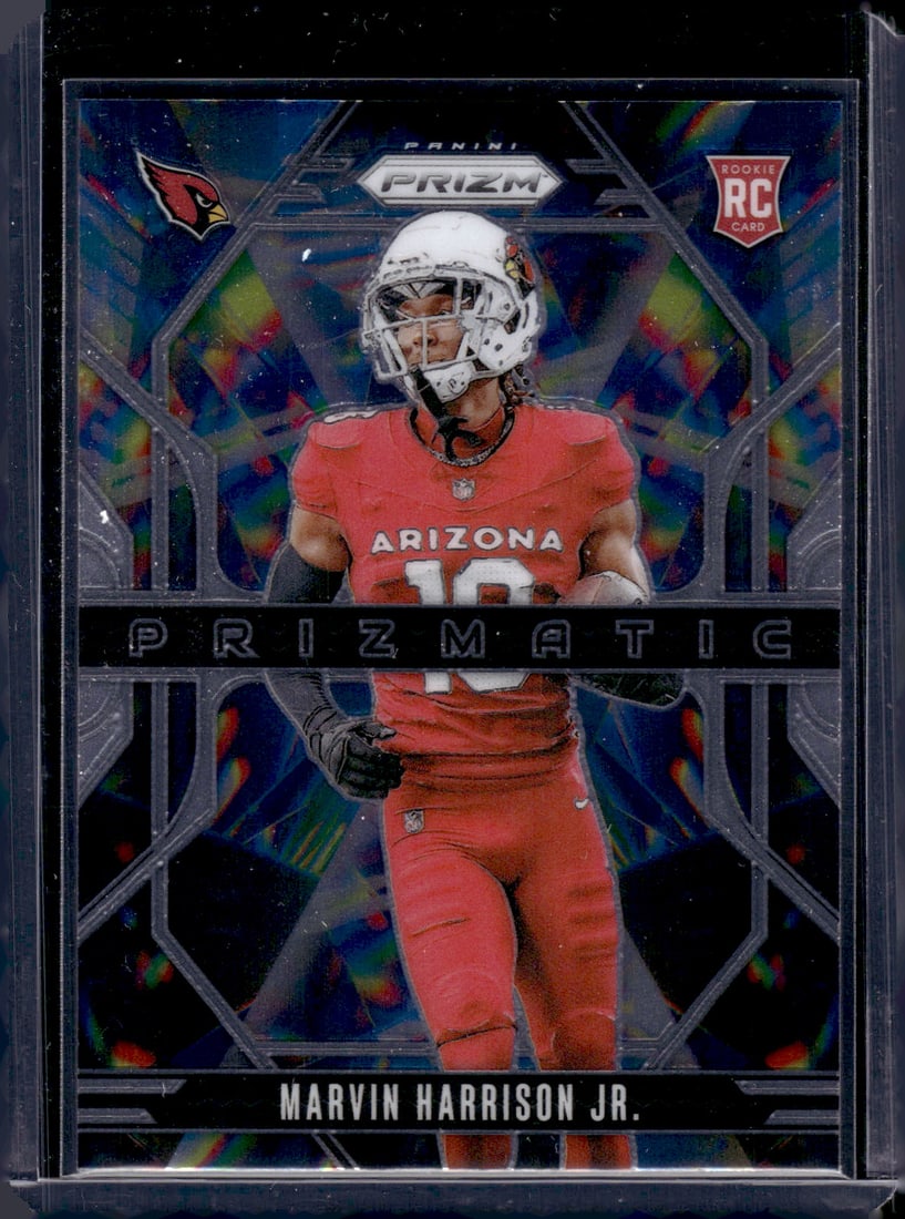 Marvin Harrison Jr. Rookie Card Prizmatic 2024 Panini Prizm #12 Arizona Cardinals NFL: Panini Select, Prizm, Mosaic, Contenders, Zenith, Phoenix, Illusions, Absolute, Rookie NFL Sports Trading Cards, SP, SSP, Cards, Football Cards for Sale Near Me, Superbowl & Hall of Fame Player Cards,