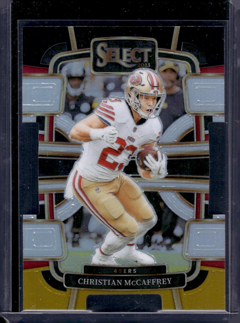 Christian McCaffrey Black/Gold Prizm Die Cut 2023 Panini Select #88 49ers Football Card: Sports Cards, NFL Trading Cards, Football Cards, Panini Cards, Panini Football Cards,Panini Cards, Sports Cards for Sale Near Me, Prizm Football Cards, Mosaic Football Cards, Panini Prizm Football Car