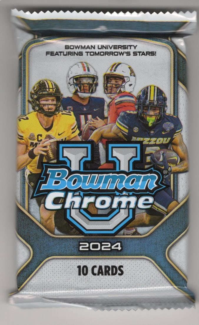 2024 Bowman Chrome U Football Cards Mega Monster Box Pack Sports Cards NFL Trading Cards (1 of 1)