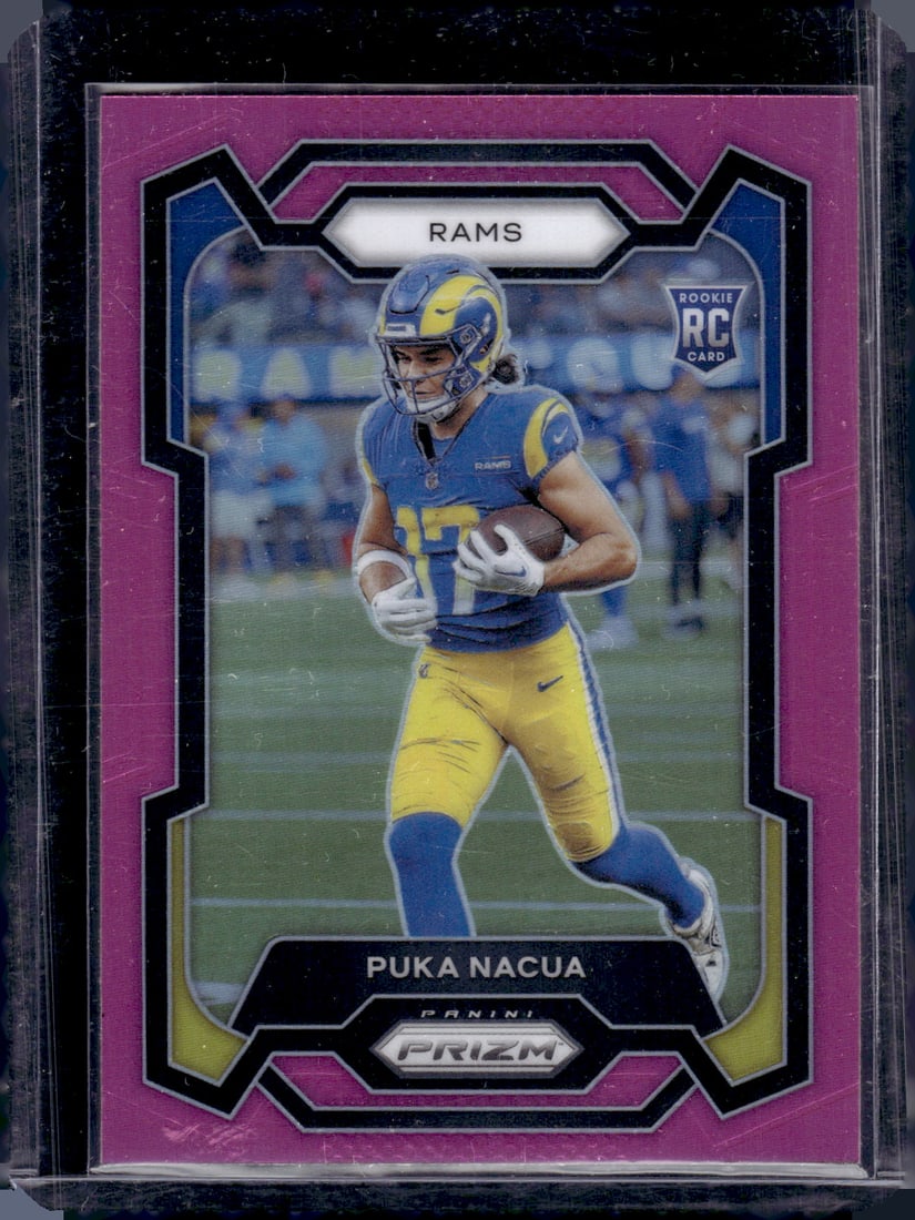 Puka Nacua Rookie Card Pink Prizm 2023 Panini Prizm #357 LA Rams Football Card (1 of 2)