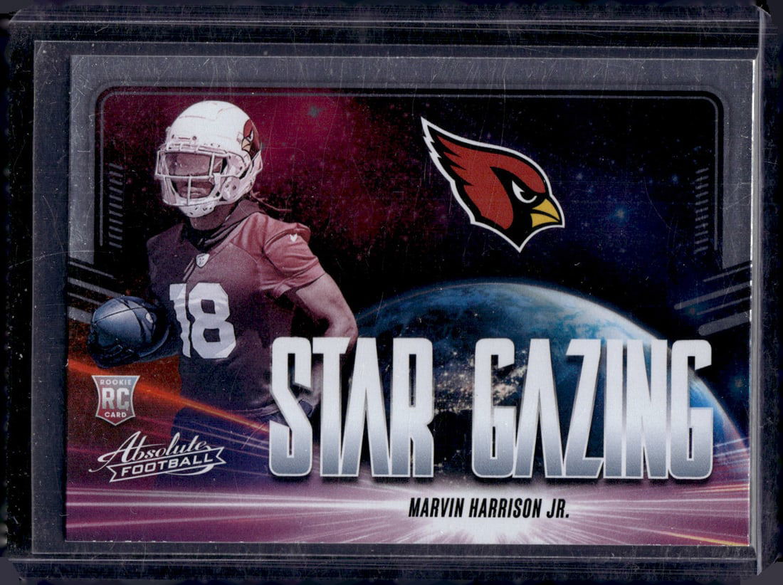 Marvin Harrison Jr. Rookie Card Stargazing 2024 Panini Absolute #SG-MHJ Cardinals: Panini Select, Prizm, Mosaic, Contenders, Zenith, Phoenix, Illusions, Absolute, Rookie NFL Sports Trading Cards, SP, SSP, Cards, Football Cards for Sale Near Me, Superbowl & Hall of Fame Player Cards,