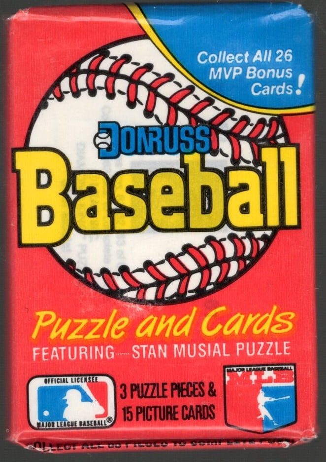 1988 Donruss Vintage Baseball Card Factory Sealed Retail Box Wax Pack Sports Card: Vintage Valuable Donruss Baseball MLB Trading & Sports Cards, Robin Yount, George Brett, Rickey Henderson, Nolan Ryan, Old Sports Cards for Sale Near Me, World Series & hall of Fame Players, Auction M