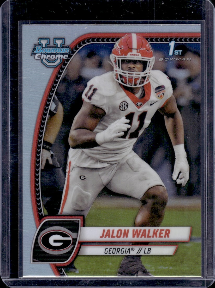 Jalon Walker 1st Bowman Refractor 2024 Bowman U Chrome #89 Georgia Bulldogs: Bowman U Chrome Football NFL Trading & Sports Cards, Sports Cards for Sale Near Me, Prospect, 1st Bowman, Super Bowl & Hall of Fame Players, Auction Memorabilia Lots For Sale Near Me
