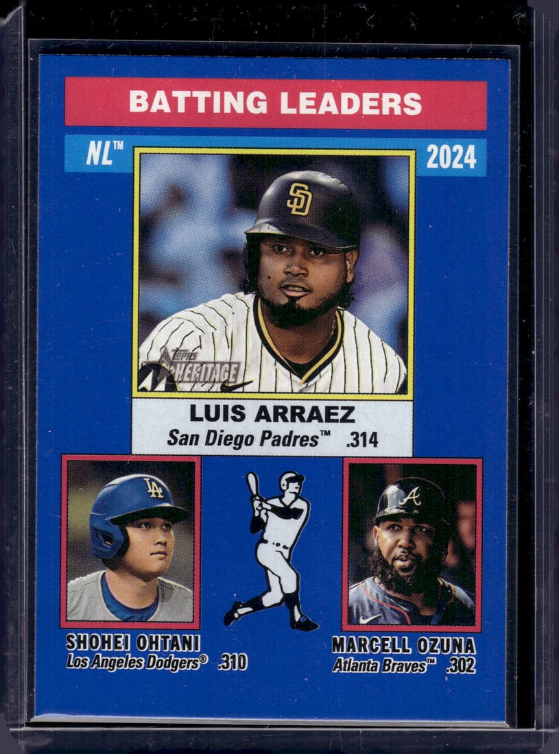 NL Batting Leaders Shohei Ohtani Blue Border 2025 Topps Heritage #191 Baseball Card: Baseball Cards, MLB Trading Cards, Topps Baseball Cards, Topps Sports Cards, Sports Cards for Sale Near Me, Baseball Cards for Sale Near Me, Sports Cards