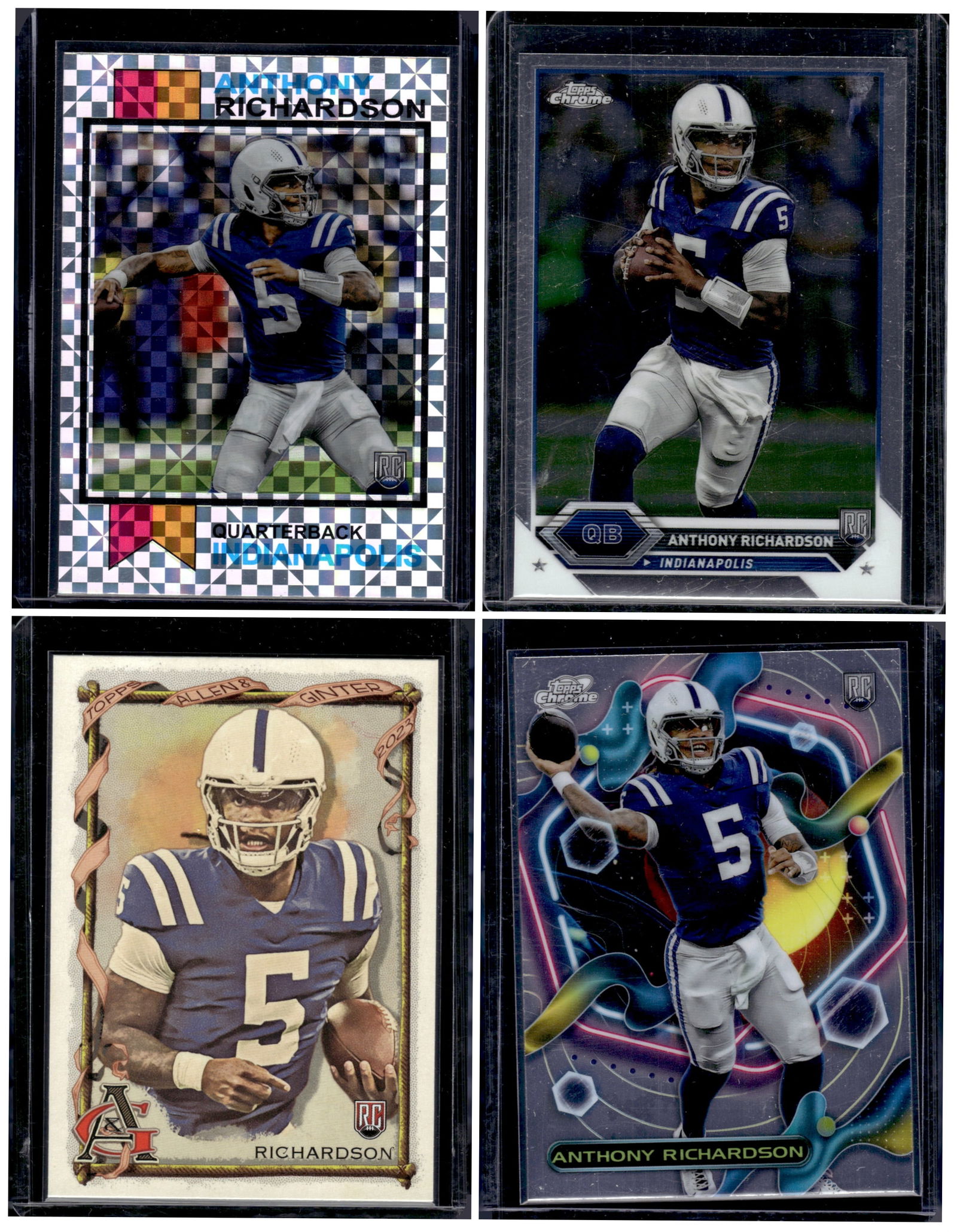 Lot of 4 Anthony Richardson Rookie Cards. 2023 Topps Composite Xfractor, Cosmic, and more (1 of 1)