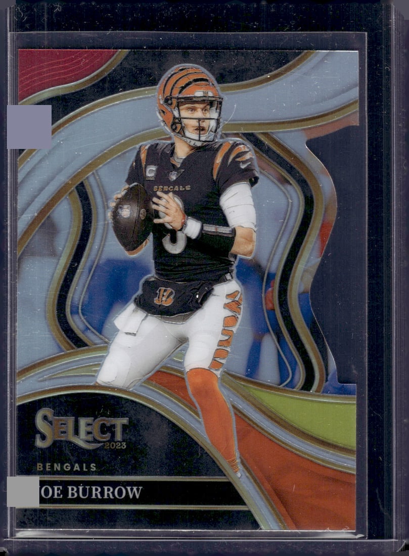 Joe Burrow Red/Yellow Prizm Die Cut 2023 Panini Select #256 Bengals Football Card (1 of 2)