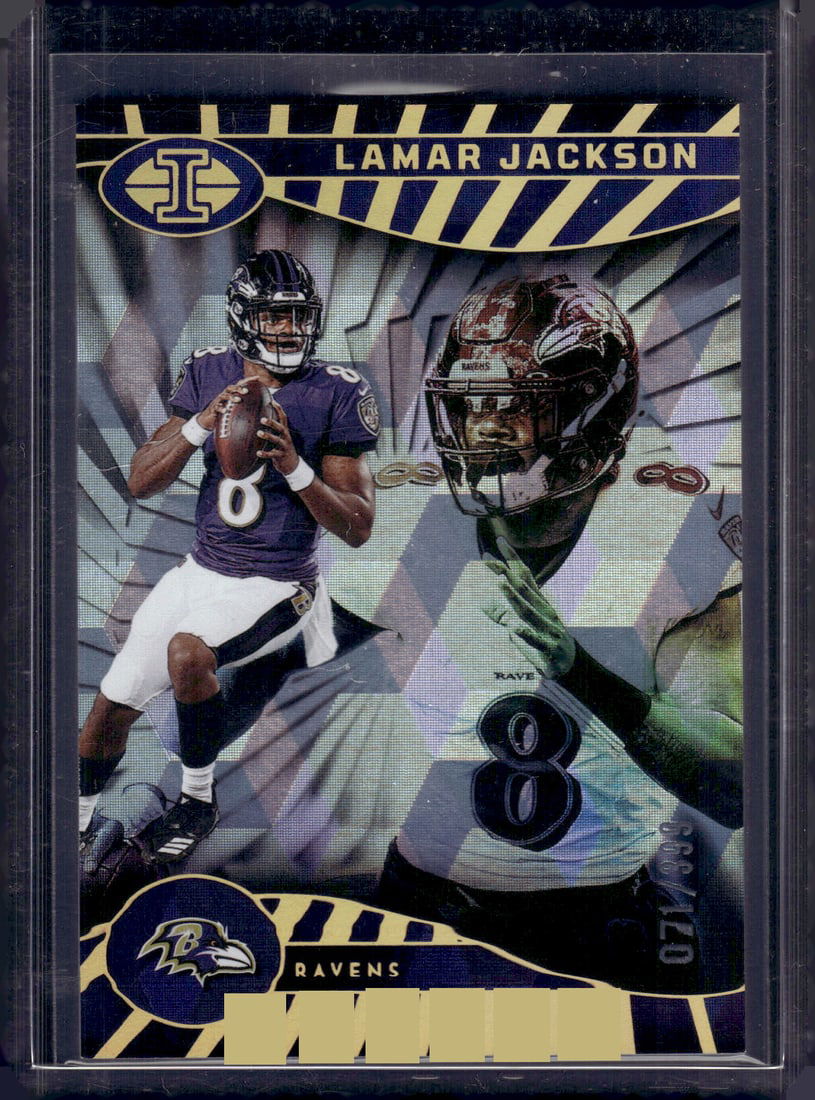 Lamar Jackson Cubic Trophy Collection /399 2024 Panini Illusions #7 Ravens NFL Football (1 of 2)