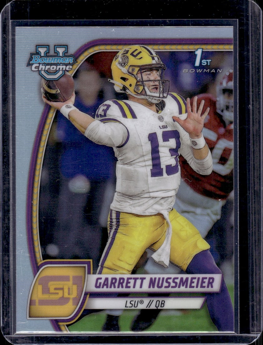 Garrett Nussmeier 1st Bowman Refractor 2024 Bowman U Chrome #5 LSU Tigers Football (1 of 2)