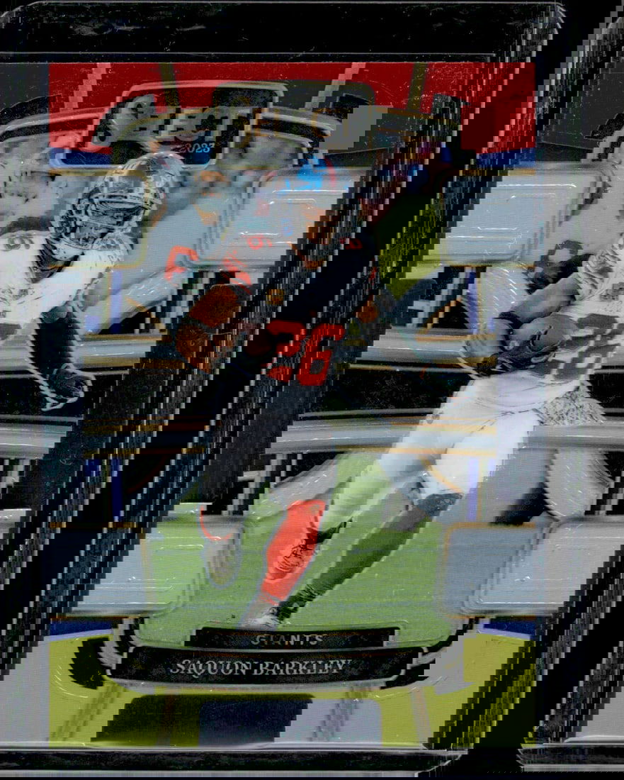 Saquon Barkley Red/Yellow Prizm Die Cut 2023 Panini Select #75 Giants, Eagles NFL (1 of 2)