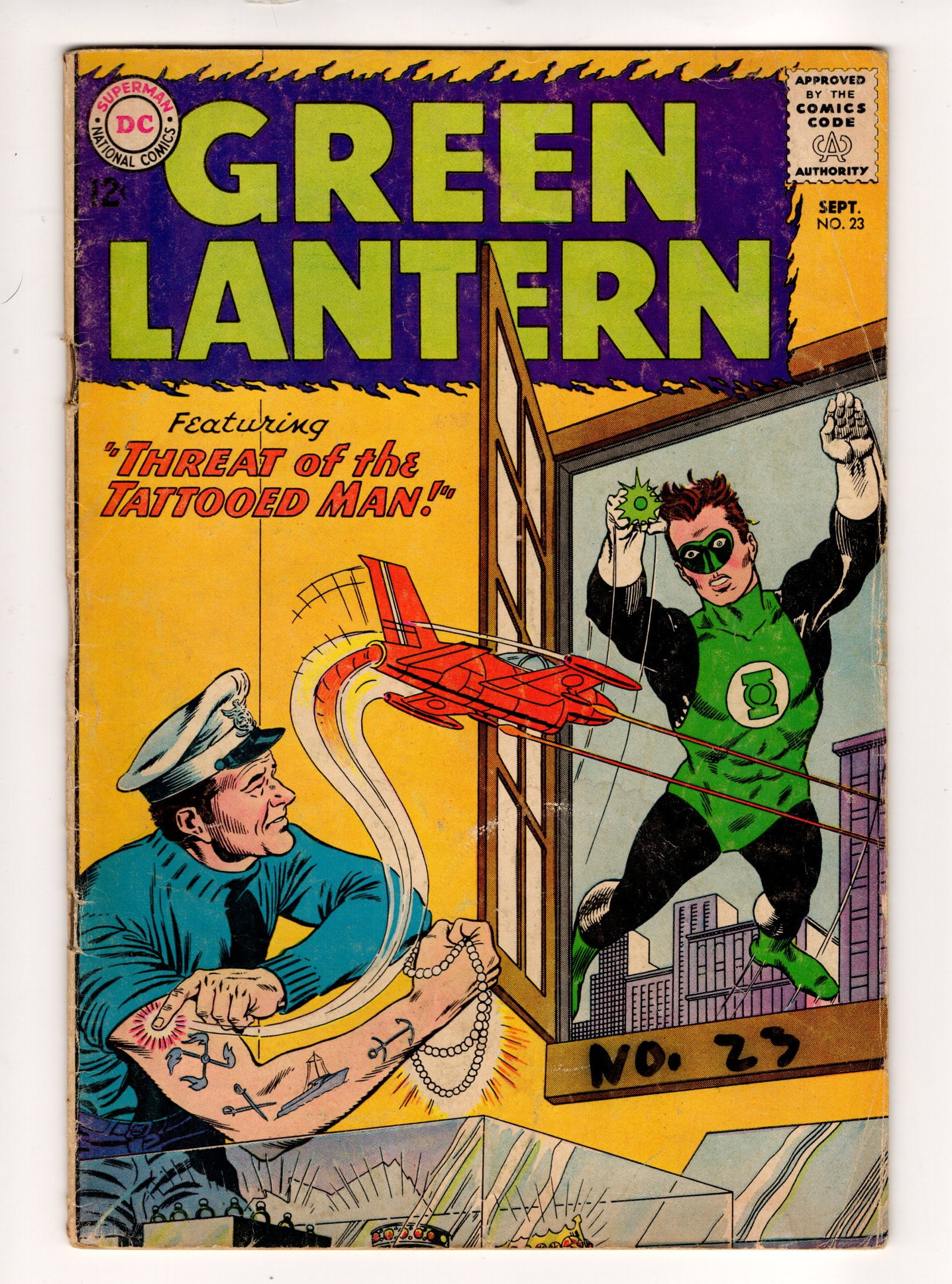 Green Lantern 1st Appearance of The Tatooed Man Silver Age DC Comic Book No23 1963 (1 of 2)