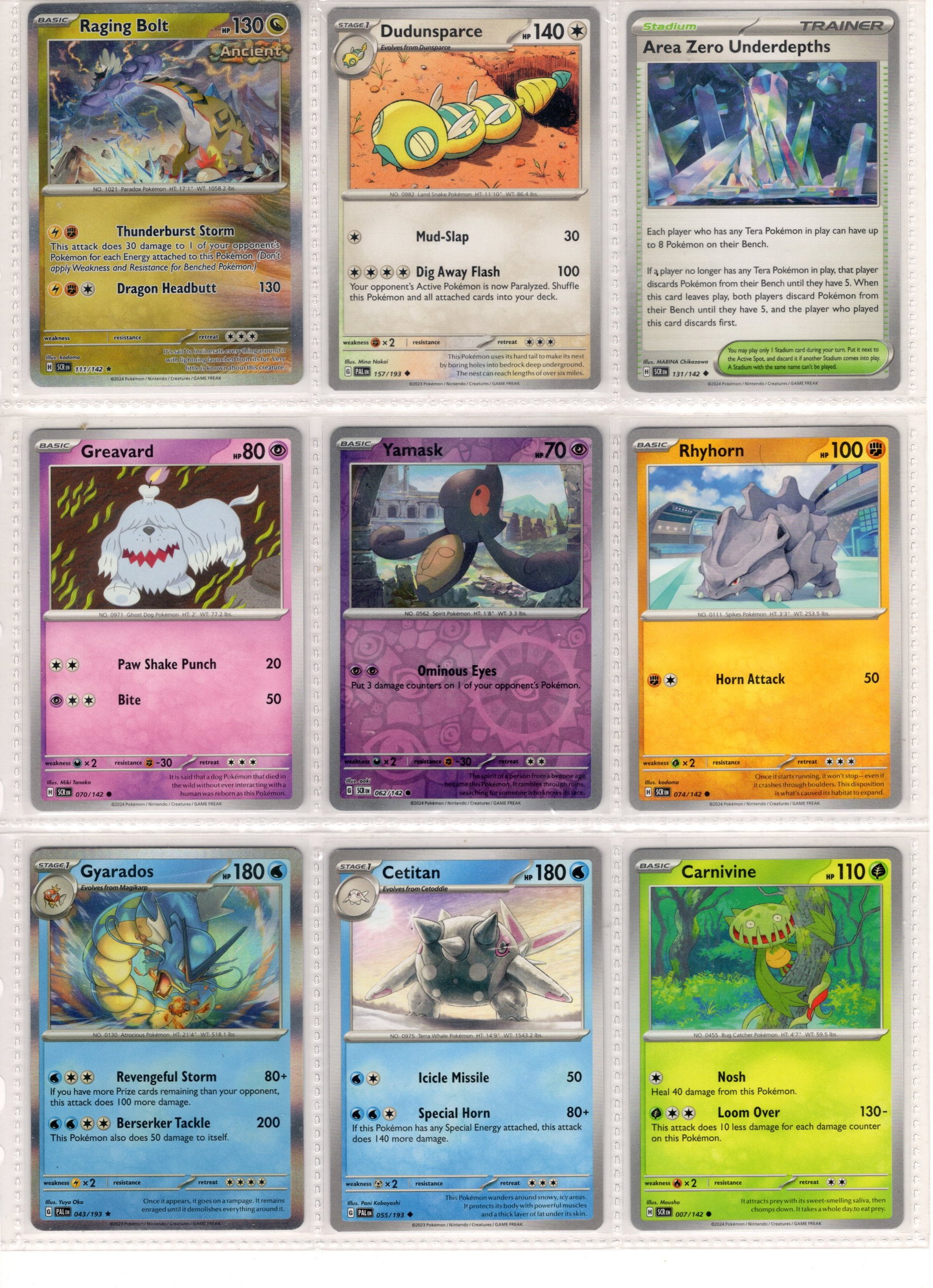 9 Pokemon Cards, Stellar Crown, Paldea Evolved, Holo, Reverse Holo, Rare Pokemon, Common Pokemon (1 of 2)