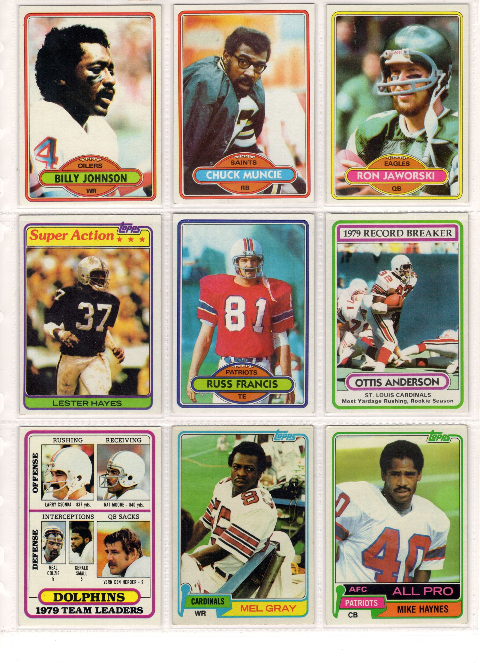 9 NFL Vintage Football Sports Cards, Old Topps Trading Cards, Good Condition (1 of 2)