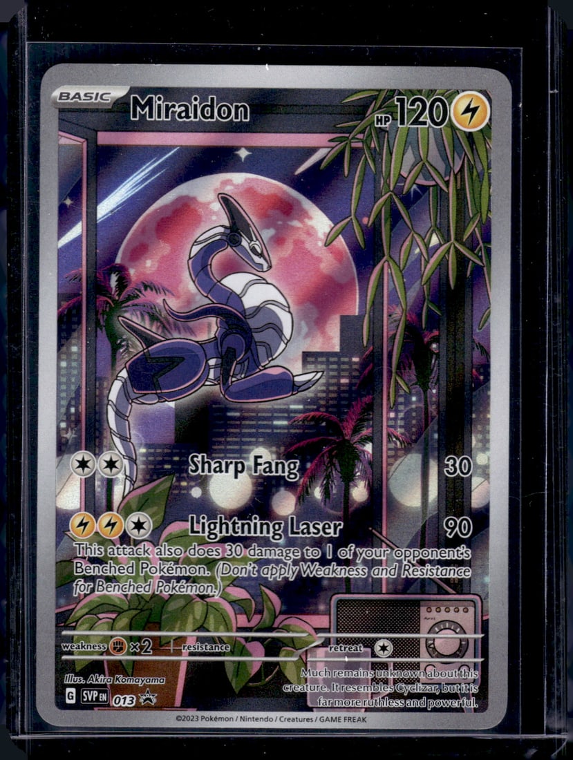2023 Pokemon Scarlet & Violet Miraidon Black Star Promo Full Art #13: TCG, Pikachu, Charizard, Rare, Secret Rare, Holo Cards, Pokemon & TCG Cards sold near Me, Nintendo, Evee, Houndoom, Reverse Holo Cards, 3 Star Ultra Rare, EX