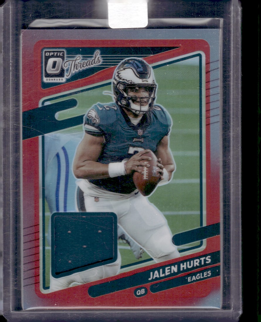 Jalen Hurts Red Prizm Patch 2021 Donruss Optic #TH-7 Eagles Football Card (1 of 2)