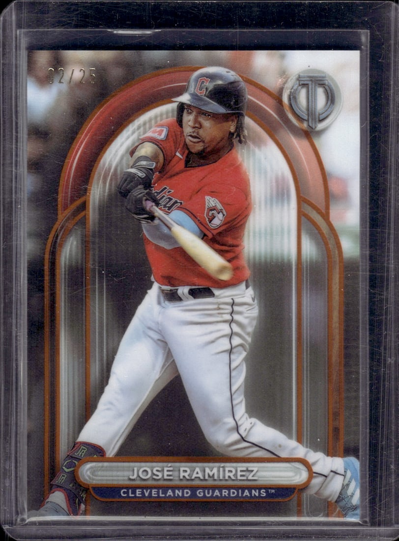 Jose Ramirez Orange /25 2024 Topps Tribute #79 Guardians Baseball Card (1 of 2)