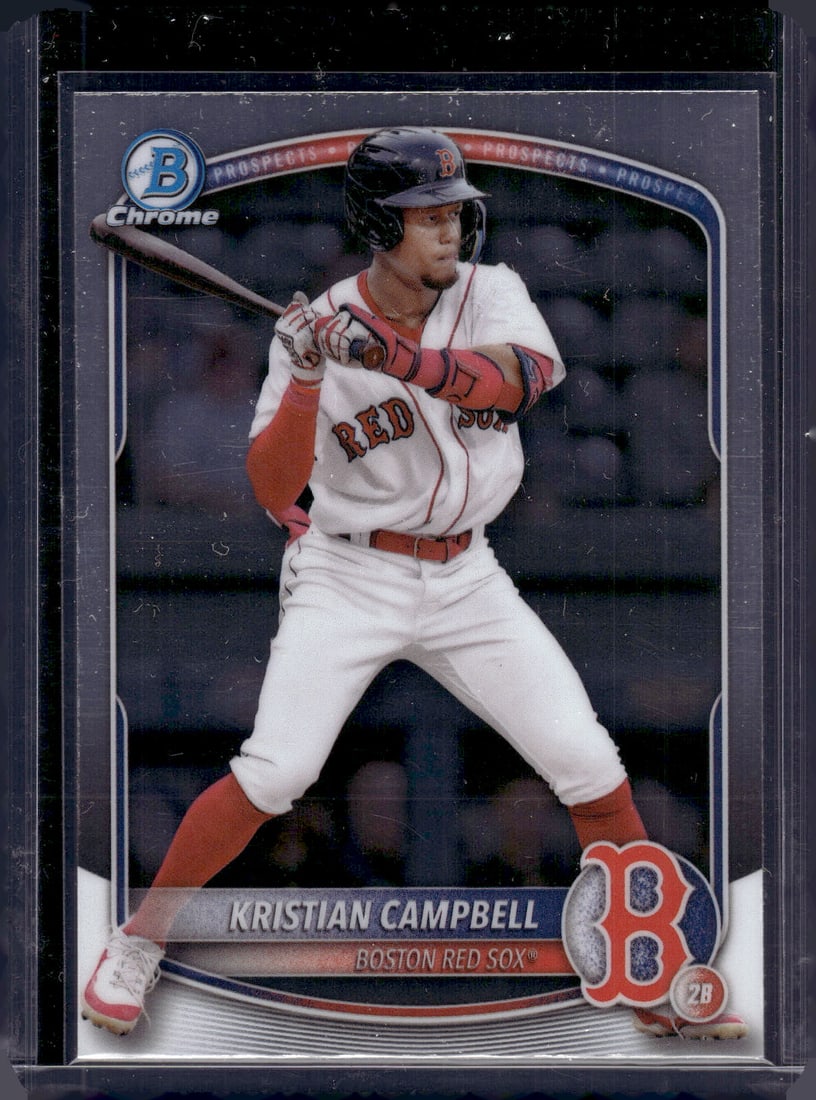 Kristian Campbell Chrome Propsects 2025 Bowman #BCP-42 Red Sox Baseball Card: Topps Baseball MLB Trading & Sports Cards, Sports Cards for Sale Near Me, World Series & Hall of Fame Players Memorabilia, Refractors, X-Fractors, Numbered, SP, SSP
