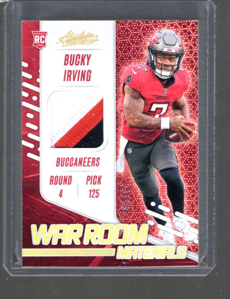 Bucky Irving Rookie Card Patch /99 2024 Panini Absolute #WRM-BIG Football Card (1 of 2)