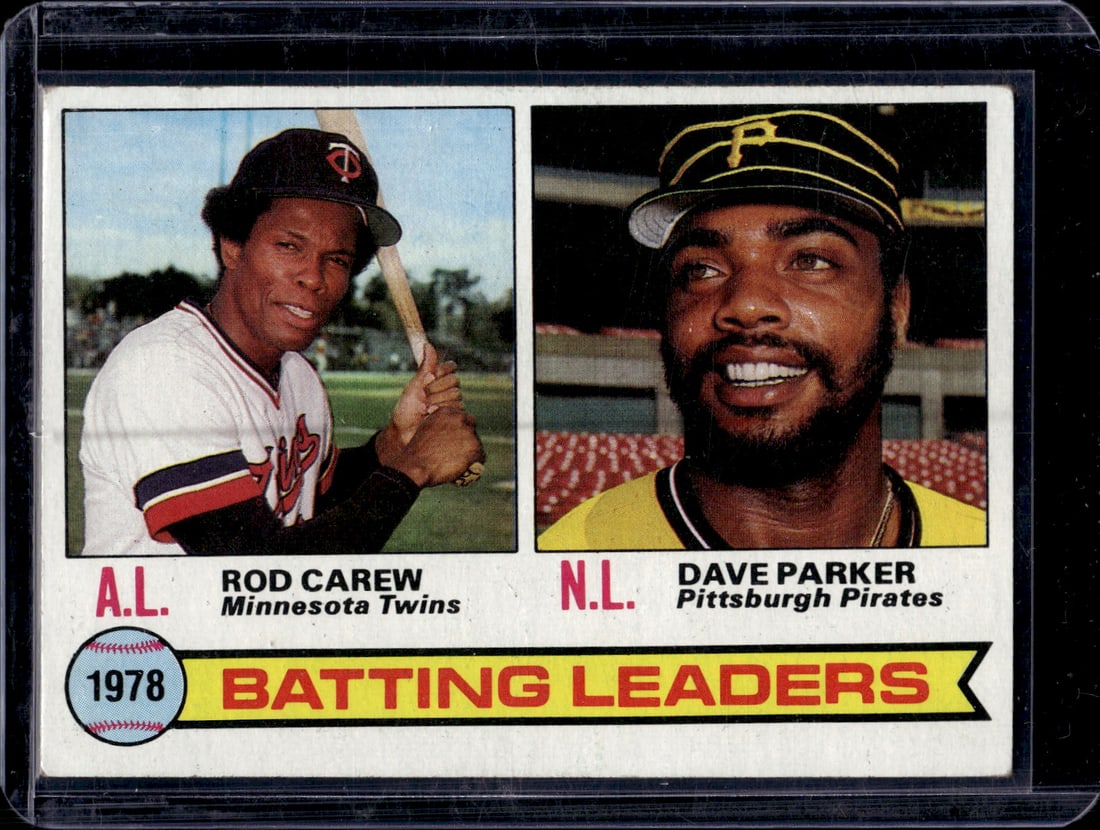 1978 Batting Leaders Rod Carew Dave Parker 1979 Topps #1 Vintage Baseball Card (1 of 2)