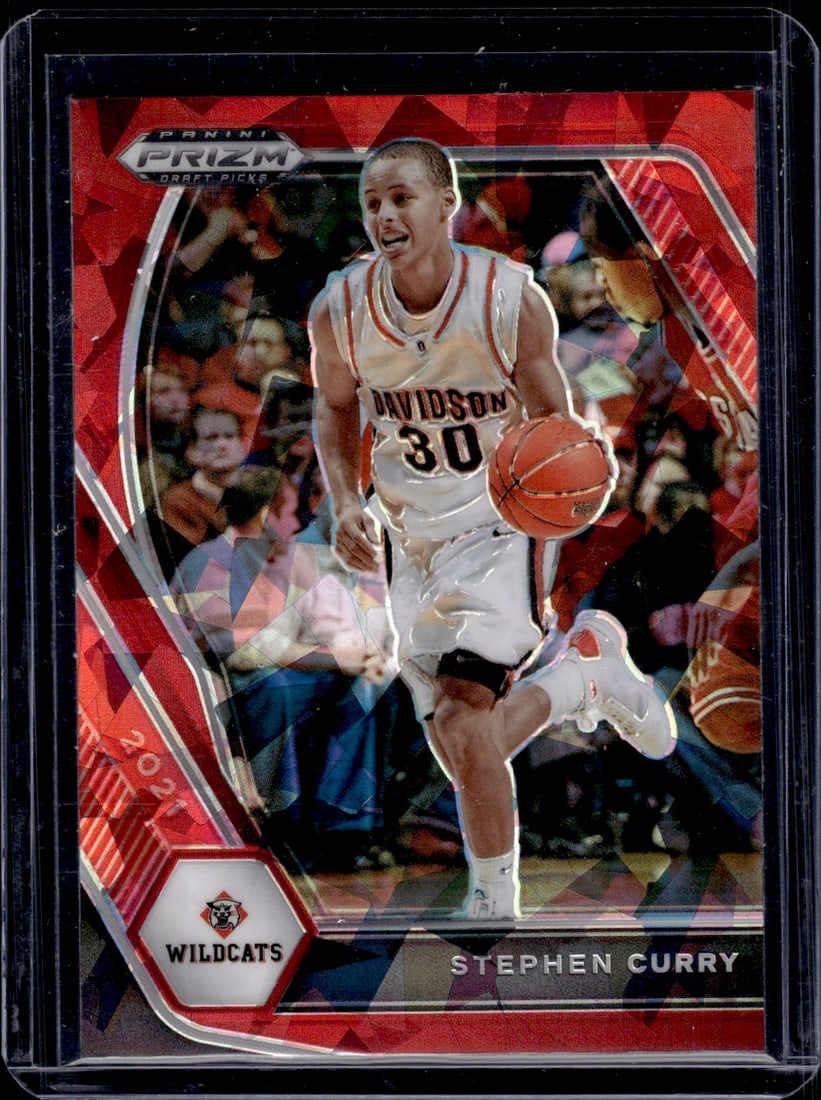 Stephen Curry Red Cracked Ice 2021 Panini Prizm Draft Picks #56 Warriors NBA (1 of 2)