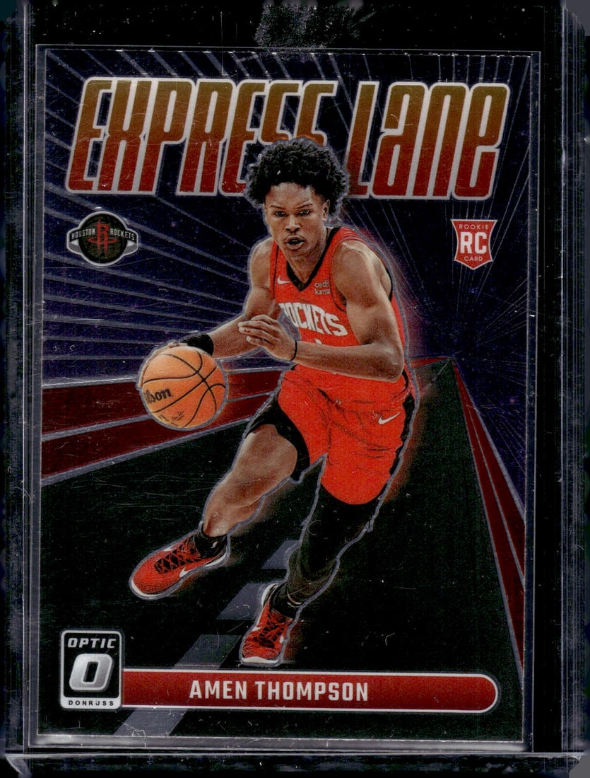 Amen Thompson Rookie Card Express Lane 2023-24 Donruss Optic #2 Houston Rockets (1 of 2)