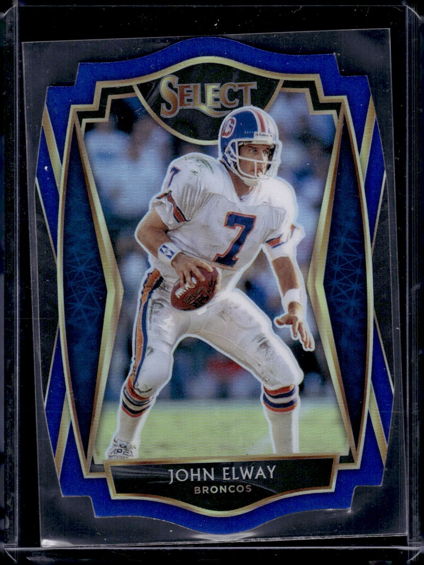 John Elway Blue Prizm Die Cut 2020 Panini Select #119 Denver Broncos Football Card (1 of 2)