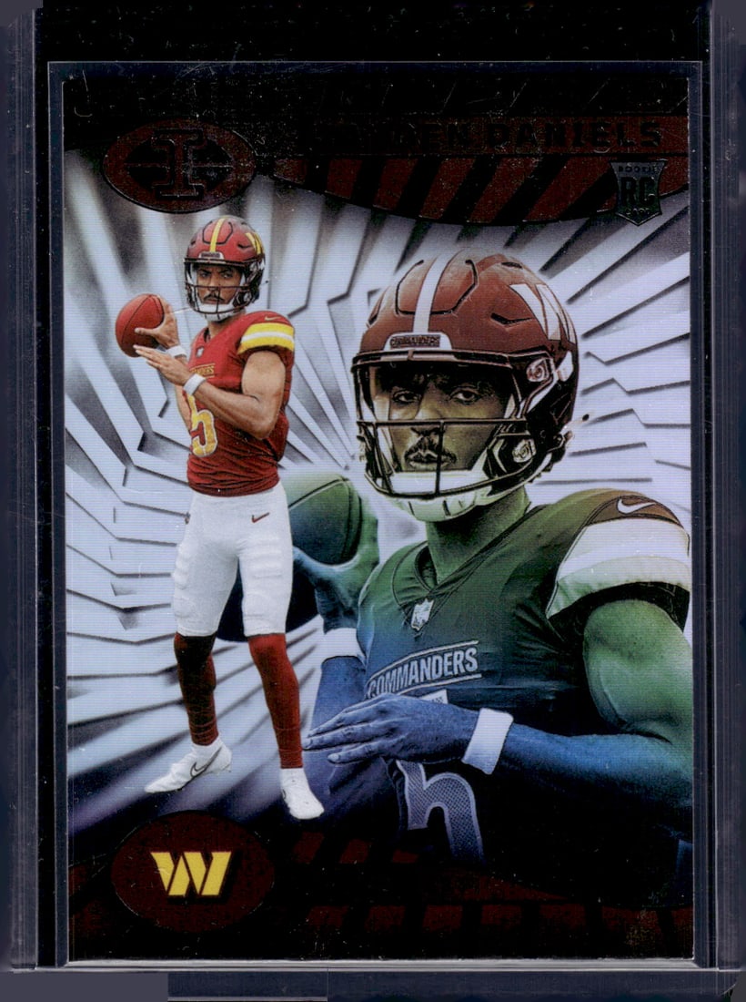Jayden Daniels Rookie Card 2024 Panini Illusions #93 Commanders Football Card: Panini Select, Prizm, Mosaic, Contenders, Zenith, Phoenix, Illusions, Absolute, Rookie NFL Sports Trading Cards, Silver, Kaboom, SP, SSP, Wave Prizms, Numbered Cards, Football Cards for Sale Near Me,