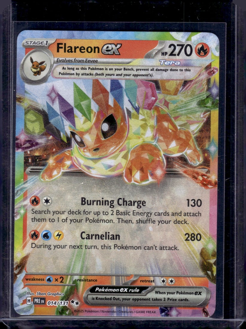2025 Pokemon Prismatic Evolutions Flareon Ex Double Rare #14 (1 of 2)