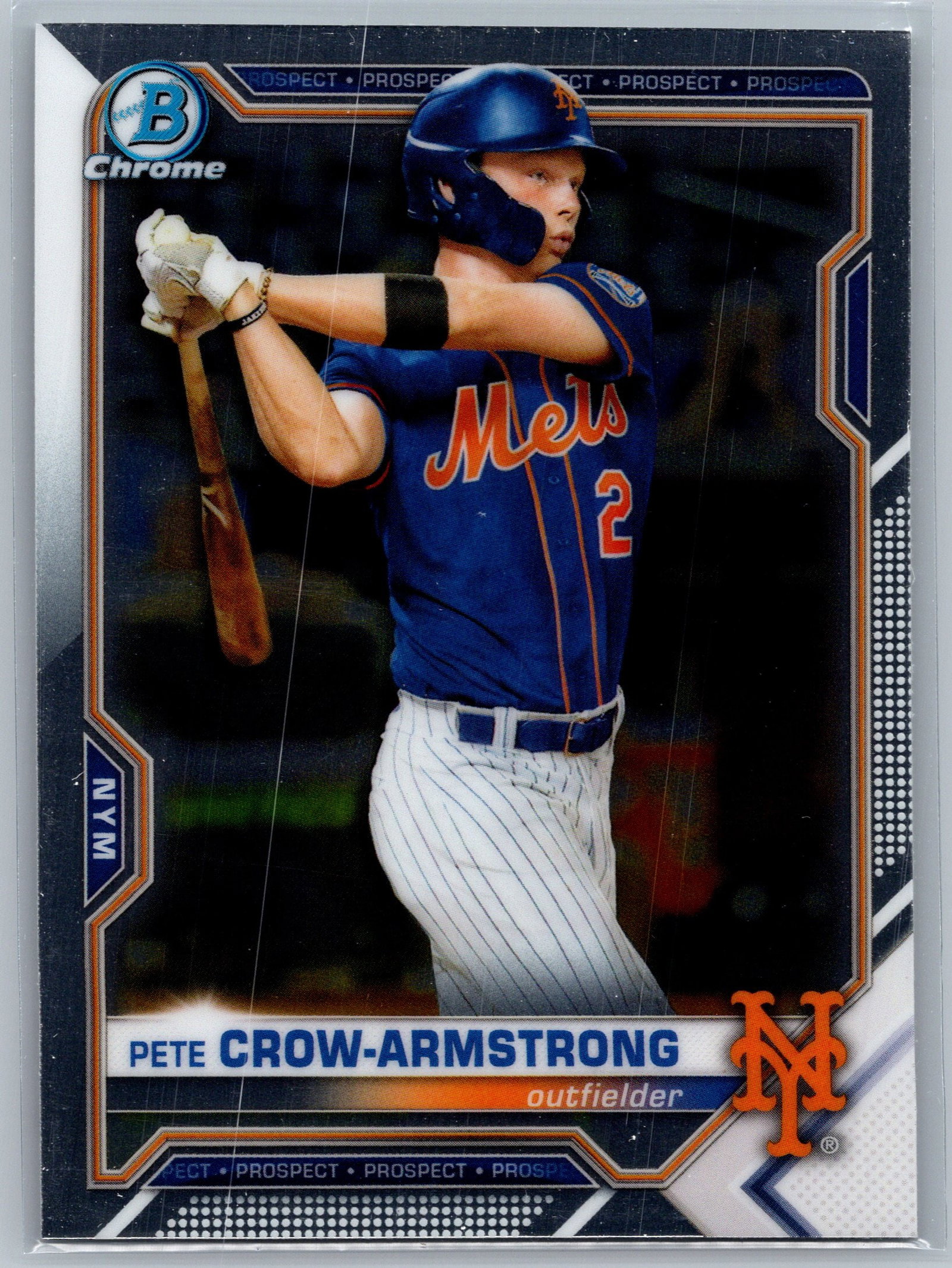 2021 Bowman #BCP-22 Pete Crow-Armstrong Chrome Prospects: Bowman Baseball MLB Trading & Sports Cards, Sports Cards for Sale Near Me, World Series & Hall of Fame Players, SP, SSP, Chrome, 1st Bowman, Auction Memorabilia Lots Sold On Line