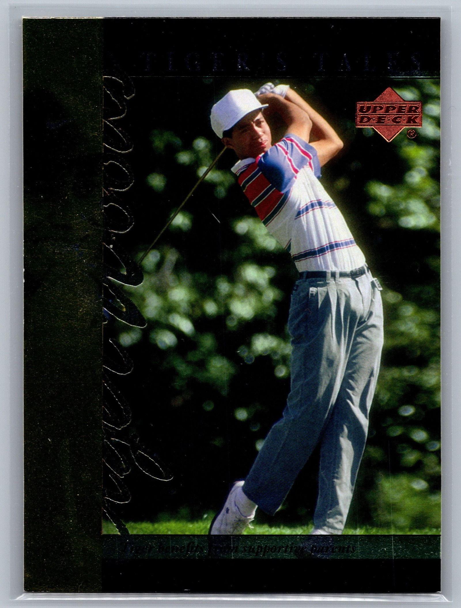 2001 Upper Deck #TT5 Tiger Woods Tiger's Tales ROOKIE YEAR SUBSET (1 of 2)