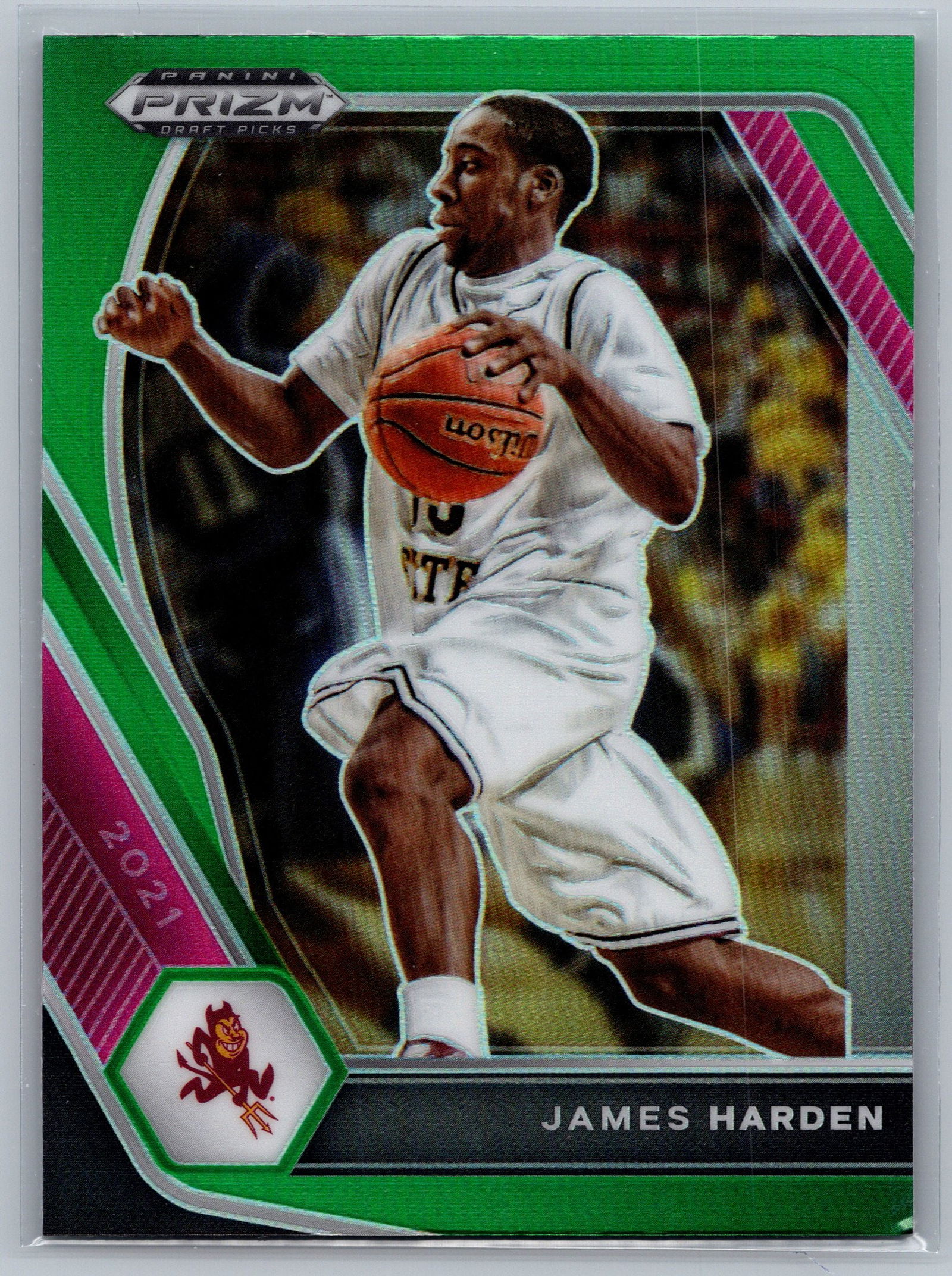 2021 Panini Prizm Draft Picks #53 James Harden Green Prizm (1 of 2)