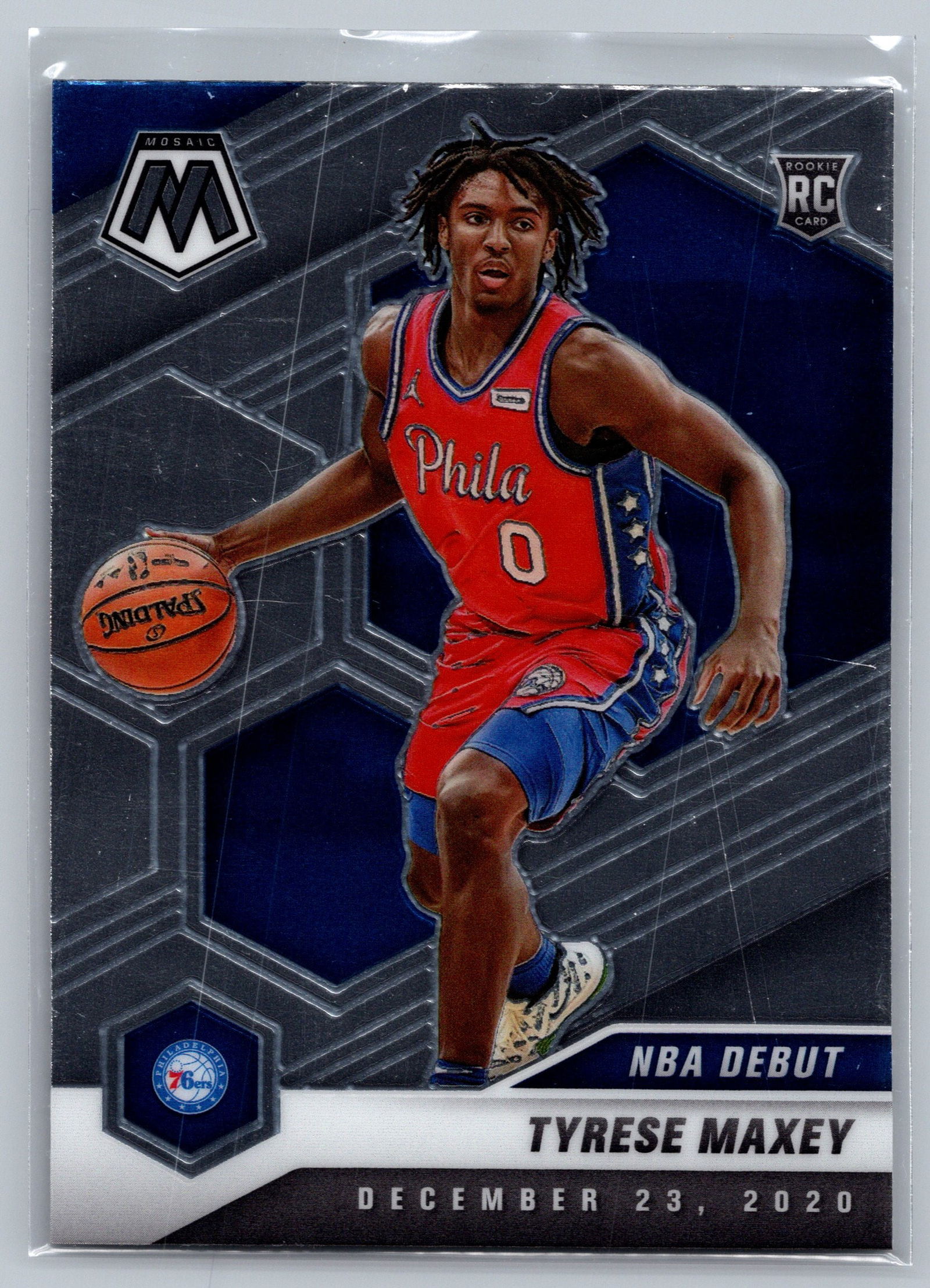 2020-21 Panini Mosaic #263 Tyrese Maxey ROOKIE (1 of 2)