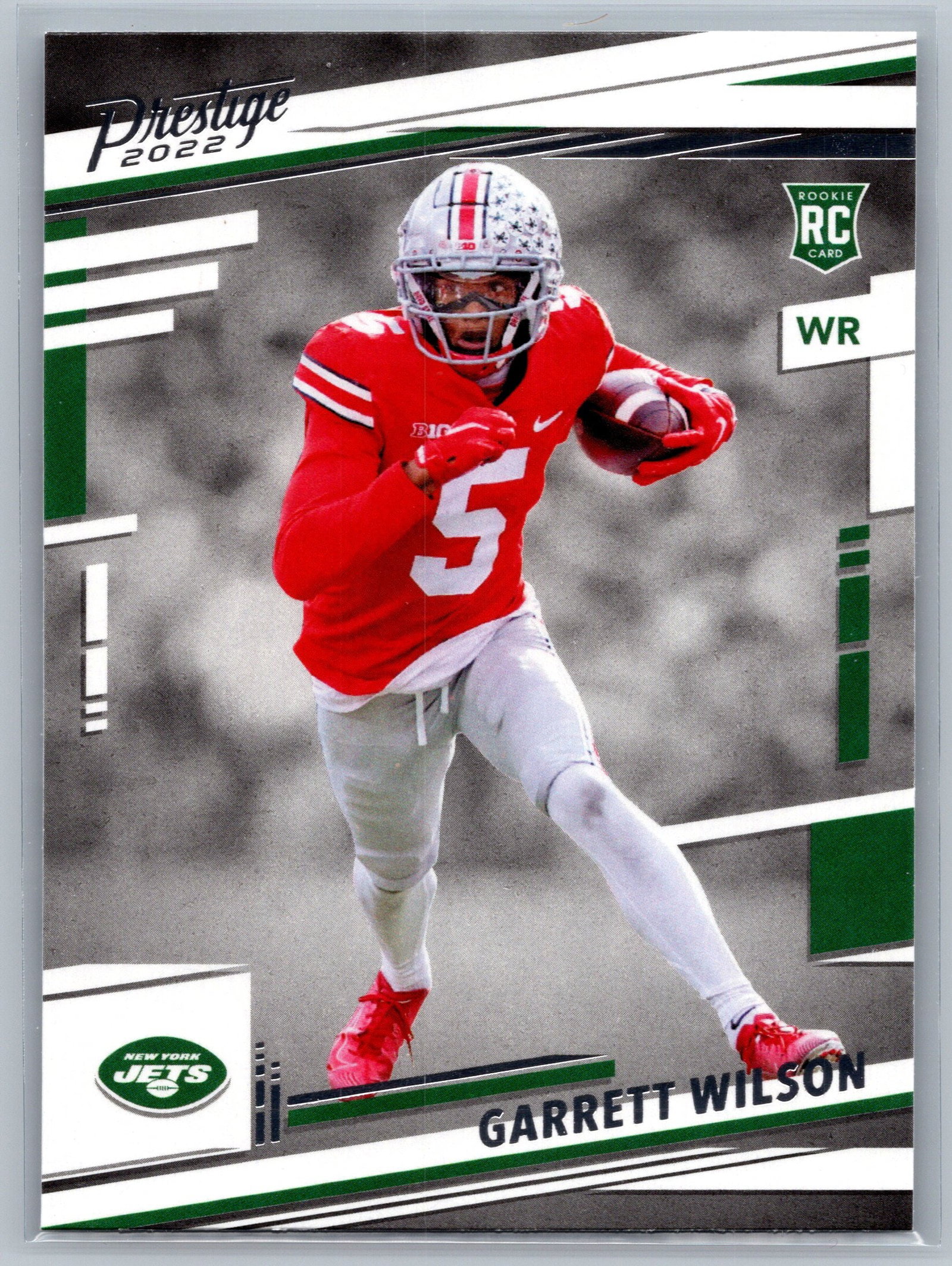 2022 Panini Prestige #308 Garrett Wilson ROOKIE: Panini Select, Prizm, Mosaic, Contenders, Zenith, Phoenix, Illusions, Absolute, Rookie NFL Sports Trading Cards, SP, SSP, Cards, Football Cards for Sale Near Me, Superbowl & Hall of Fame Player Cards,