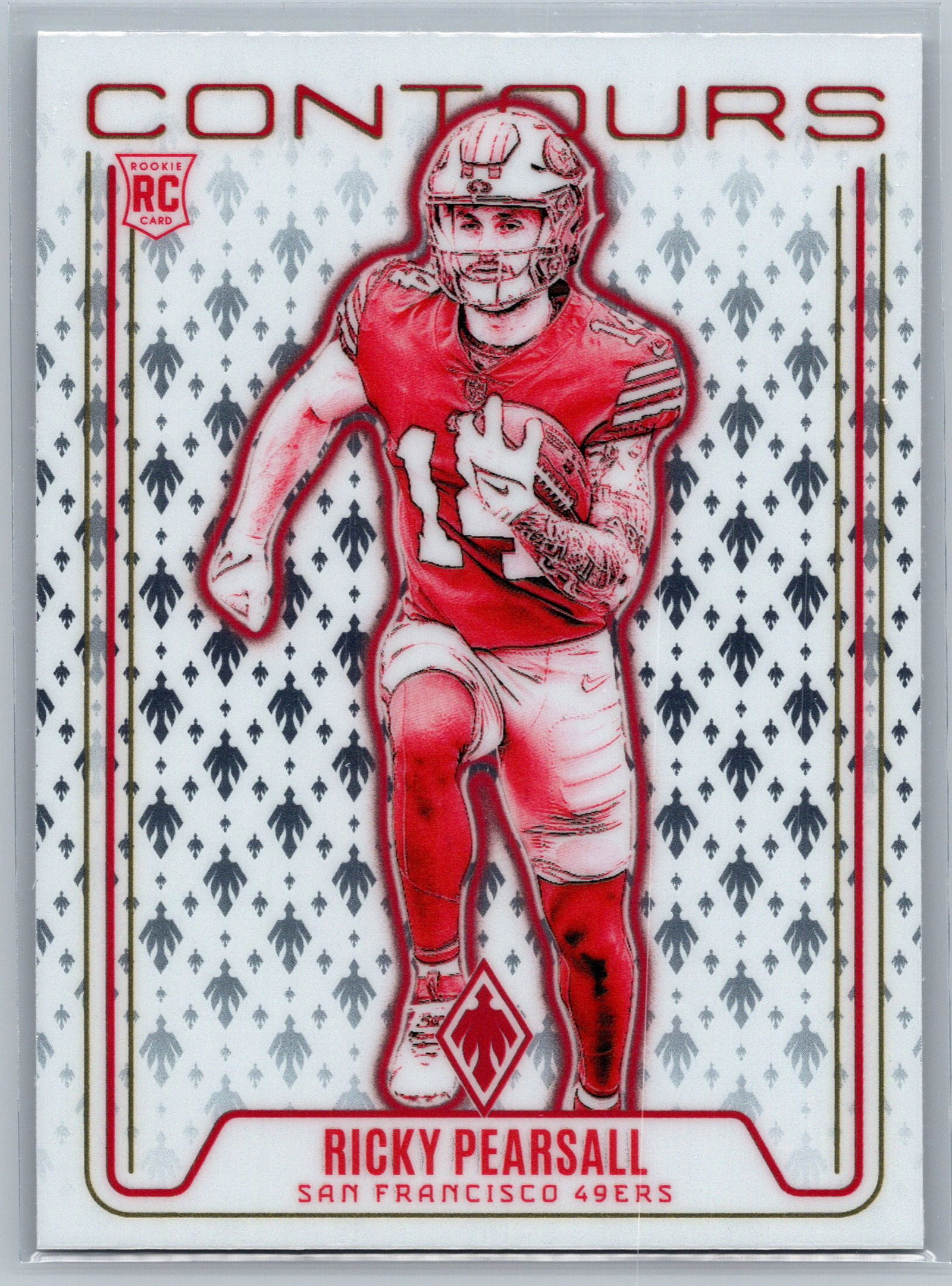 2024 Panini Phoenix #CON-RPL Ricky Pearsall Contours ROOKIE: Panini Select, Prizm, Mosaic, Contenders, Zenith, Phoenix, Illusions, Absolute, Rookie NFL Sports Trading Cards, SP, SSP, Cards, Football Cards for Sale Near Me, Superbowl & Hall of Fame Player Cards,