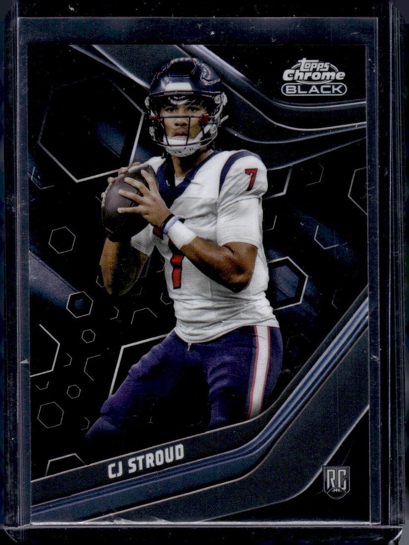 Cj Stroud Rookie Card Topps Chrome Black 2023 Topps Composite #120 Houston Texans: Topps Football NFL Trading Sports Cards, Sports Cards for Sale Near Me, Super Bowl & Hall of Fame Player Cards, Resurgence, Composite, SP, SSP, Valuable Auction Memorabilia Lots For Sale On Line
