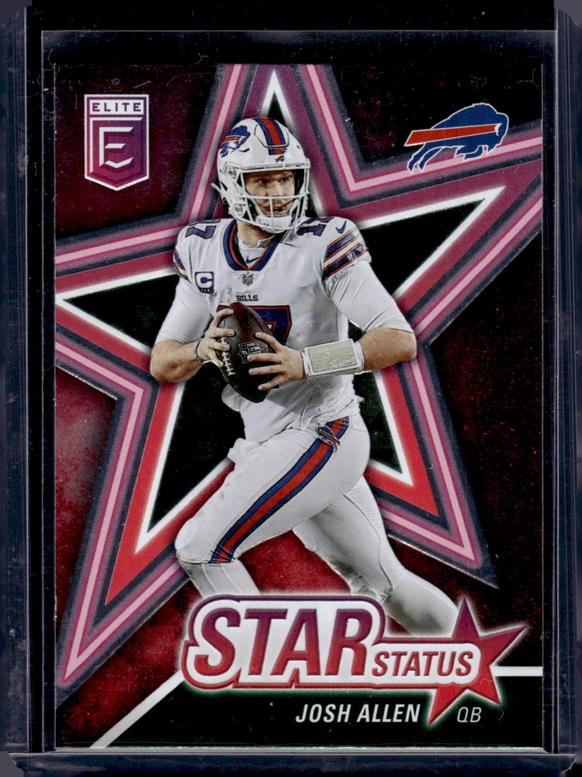 Josh Allen Star Status Pink 2022 Donruss Elite #SS2 Buffalo Bills: Donruss Football NLF Trading & Sports Cards, Sports Cards for Sale Near Me, Valuable Memorabilia Auction Lots Sold On Line, SP, SSP