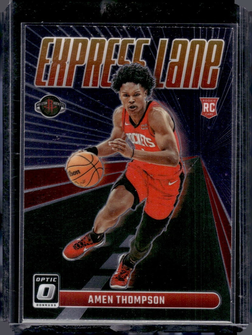 Amen Thompson Rookie Card Express Lane 2023-24 Donruss Optic #2 Houston Rockets: Donruss Optic Basketeball NBA Sports & Trading Cards, SP, SSP, NBA Championship & Hall of Fame Player Cards, Valuable Auction Memorabilia Lots Sold On Line, Sports Cards for Sale Near Me