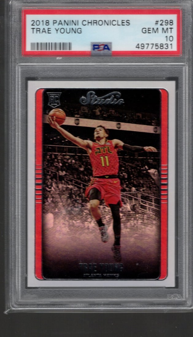 Trae Young Rookie Card 2018 Panini Chronicles Studio #298 PSA 10 Atlanta Hawks NBA (1 of 2)