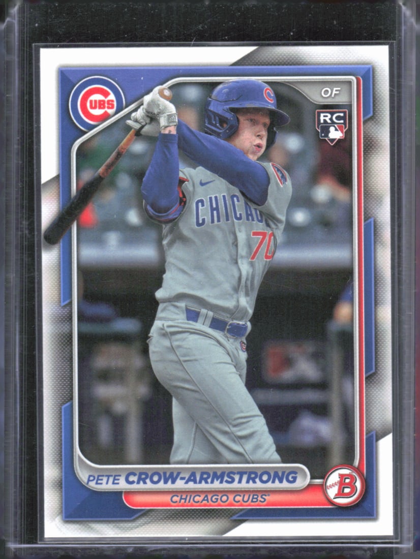Pete Crow-Armstrong Rookie Card 2024 Bowman #85, Chicago Cubs Superstar: Bowman Baseball MLB Trading & Sports Cards, Sports Cards for Sale Near Me, World Series & Hall of Fame Players, SP, SSP, Chrome, 1st Bowman, Auction Memorabilia Lots Sold On Line