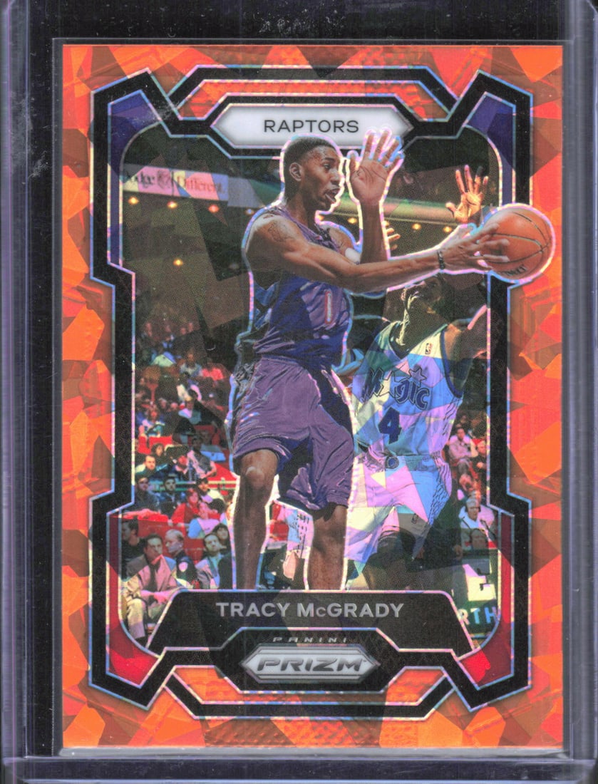 Tracy McGrady Orange Cracked Ice 2023-24 Panini Prizm #196, Toronto Raptors (1 of 2)