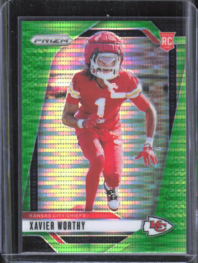 Xavier Worthy Rookie Card Neon Green Pulsar 2024-25 Panini Prizm #399 Kansas City Chiefs WR: Topps Baseball MLB Trading & Sports Cards, Sports Cards for Sale Near Me, World Series & Hall of Fame Players Memorabilia, Refractors, X-Fractors, Numbered, SP, SSP, Valuable Auction Memorabilia Lots