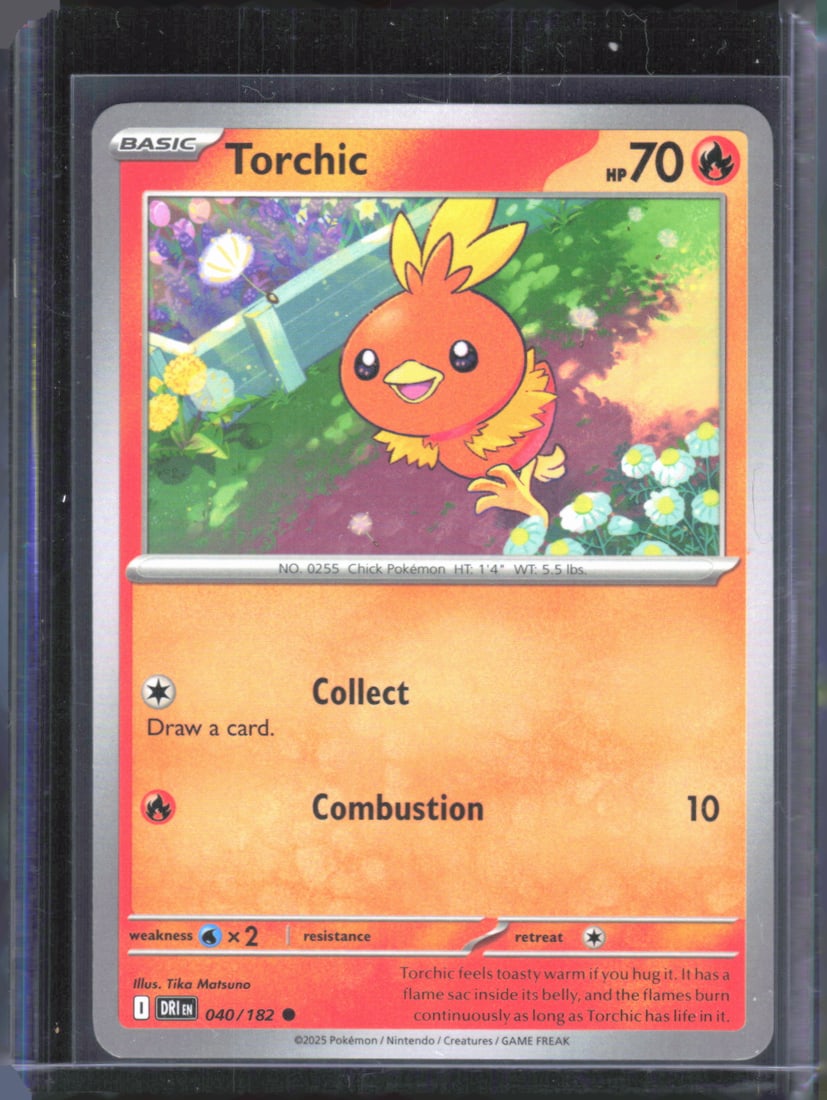 2025 Pokemon Scarlet & Violet Destined Rivals Torchic #040/182: TCG, Pikachu, Charizard, Rare, Secret Rare, Holo Cards, Pokemon & TCG Cards sold near Me, Nintendo, Evee, Houndoom, Reverse Holo Cards, 3 Star Ultra Rare, EX