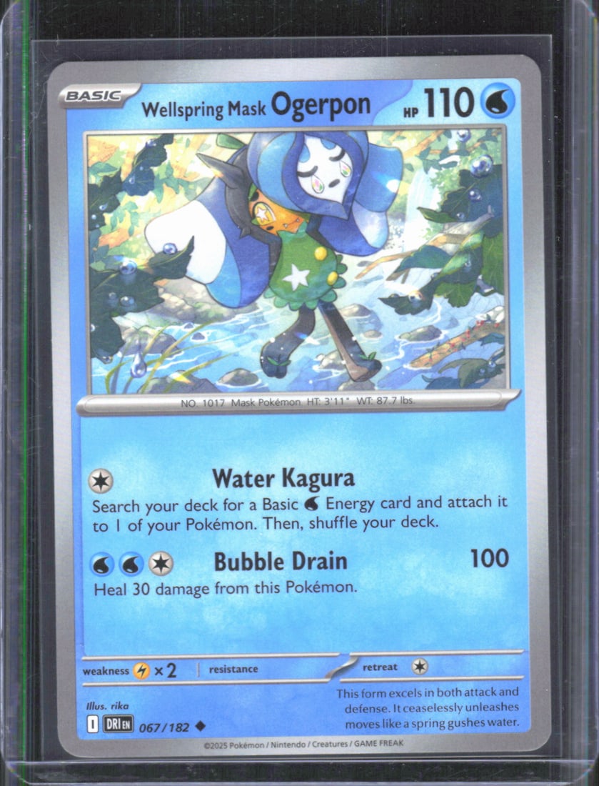 2025 Pokemon Scarlet & Violet Destined Rivals Wellspring Mask Ogerpon #67/182 Uncommon Diamond (1 of 2)