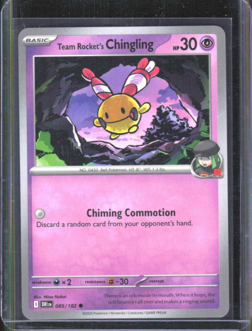 2025 Pokemon Scarlet & Violet Destined Rivals Team Rocket's Chingling #85/182 Uncommon Diamond: TCG, Pikachu, Charizard, Rare, Secret Rare, Holo Cards, Pokemon & TCG Cards sold near Me, Nintendo, Evee, Houndoom, Reverse Holo Cards, 3 Star Ultra Rare, EX