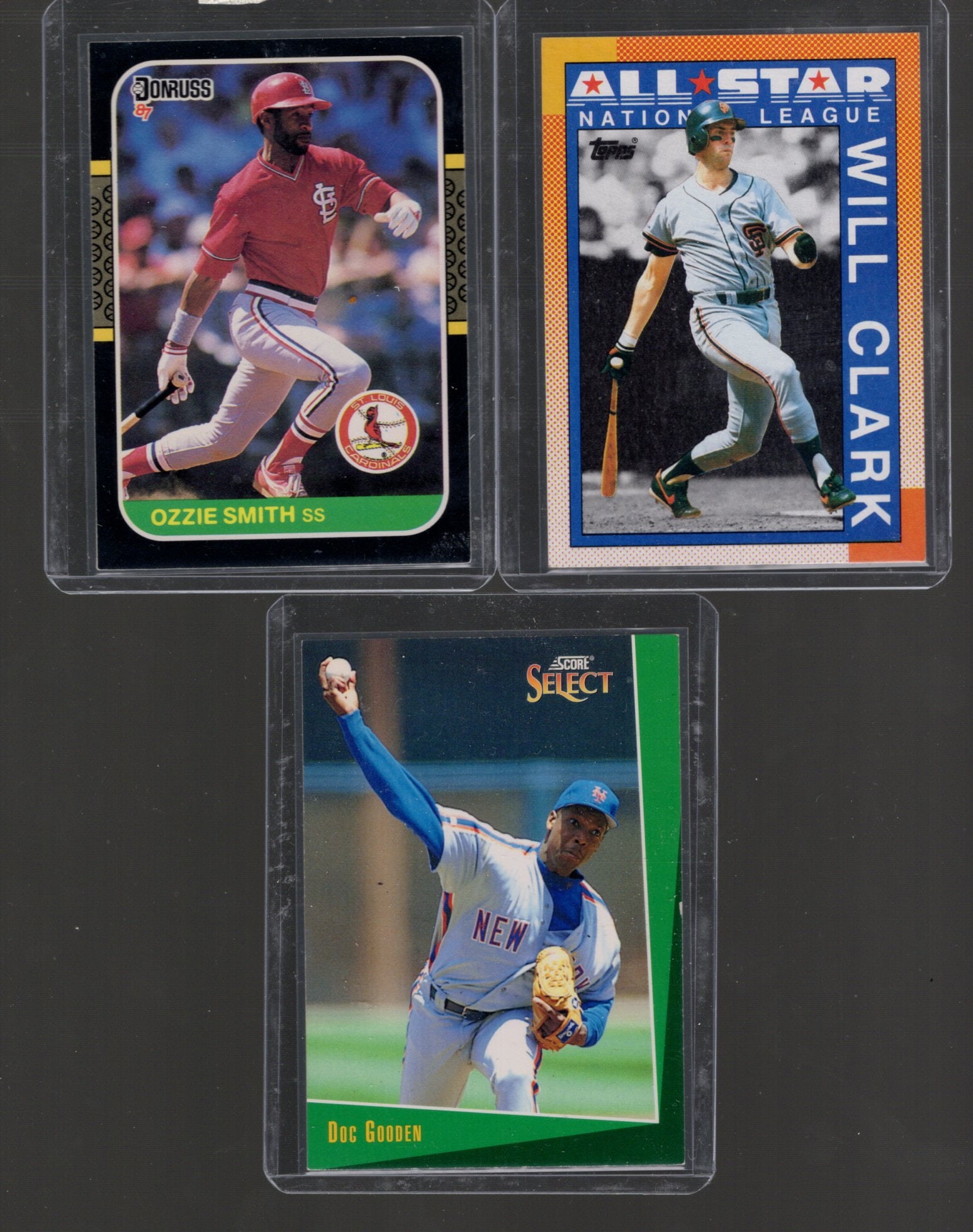 Ozzie Smith Will Clark Dwight "Doc" Gooden Topps, Donruss & Score Vintage Baseball Cards (1 of 2)