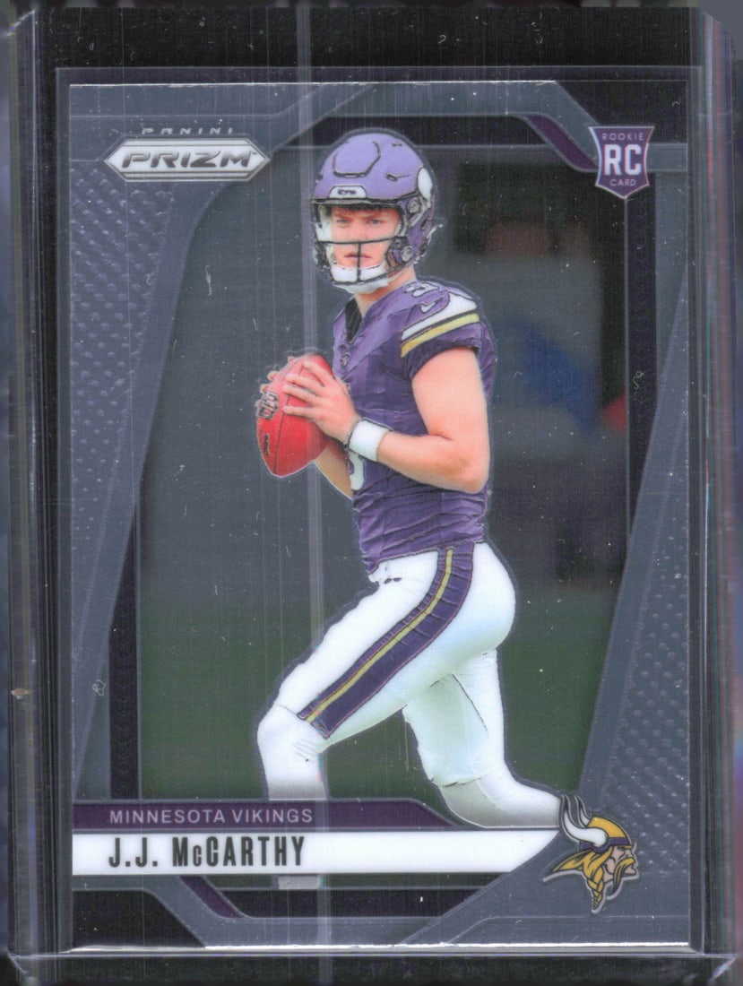 JJ McCarthy Rookie Card 2024-25 Panini Prizm #400 Minnesota Vikings, Michigan Wolverines: Panini Select, Prizm, Mosaic, Contenders, Zenith, Phoenix, Illusions, Absolute, Rookie NFL Sports Trading Cards, SP, SSP, Cards, Football Cards for Sale Near Me, Superbowl & Hall of Fame Player Cards,