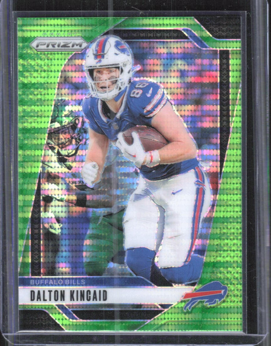 Dalton Kincaid Neon Green Prizm Pulsar 2024-25 Panini Prizm #30 Buffalo Bills Tight End: Panini Select, Prizm, Mosaic, Contenders, Zenith, Phoenix, Illusions, Absolute, Rookie NFL Sports Trading Cards, SP, SSP, Cards, Football Cards for Sale Near Me, Superbowl & Hall of Fame Player Cards,